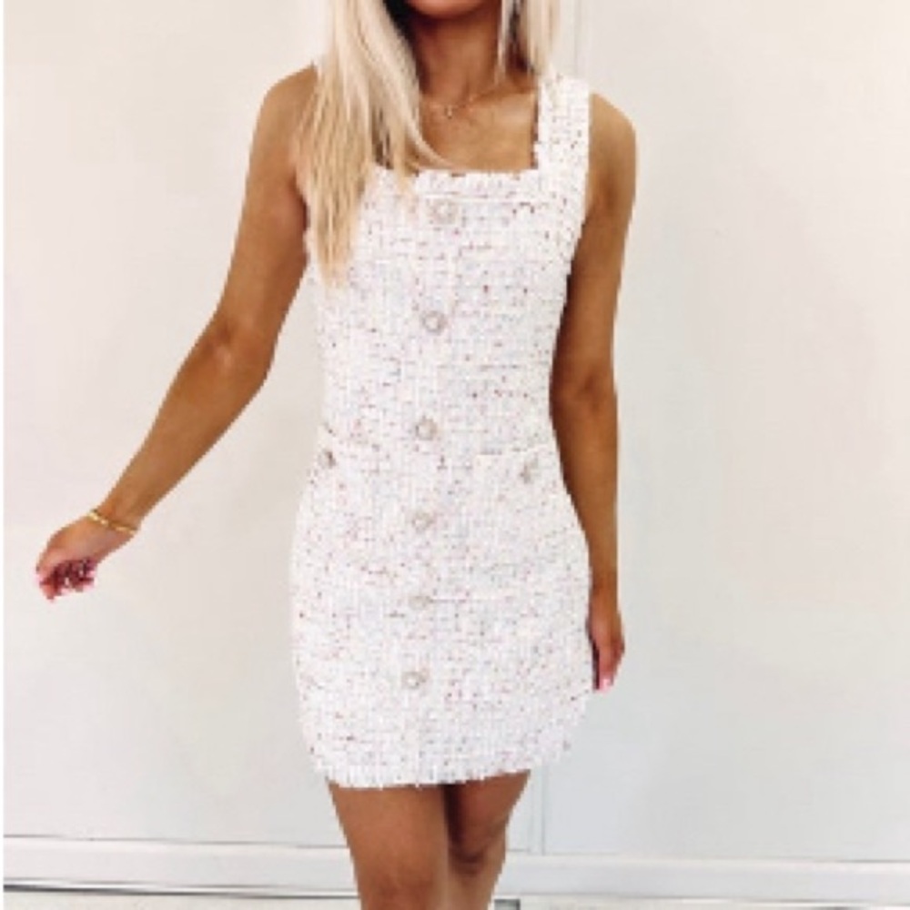 INDIE COLLECTION Haley Tweed Dress, Off White